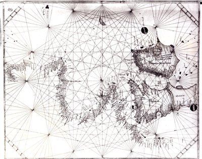Mapa Wielkiej Brytanii, Francji i Hiszpanii, 1473 autorstwa Grazioso Benincasa